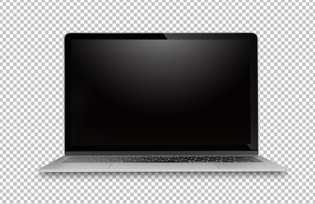 PSD laptop z pustym ekranem na warstwie alfa