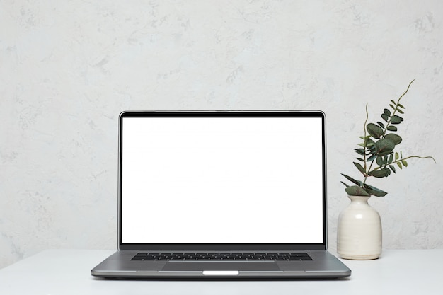Laptop z pustym pustym ekranem