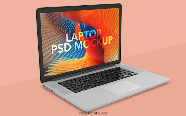 PSD laptopmodel perspectiefweergave