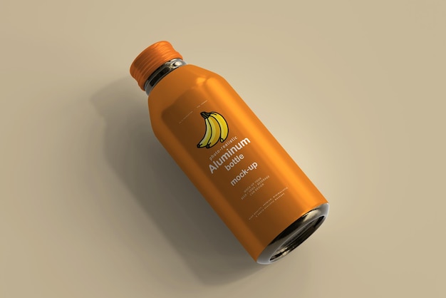 Large aluminum beverage bottle mockup