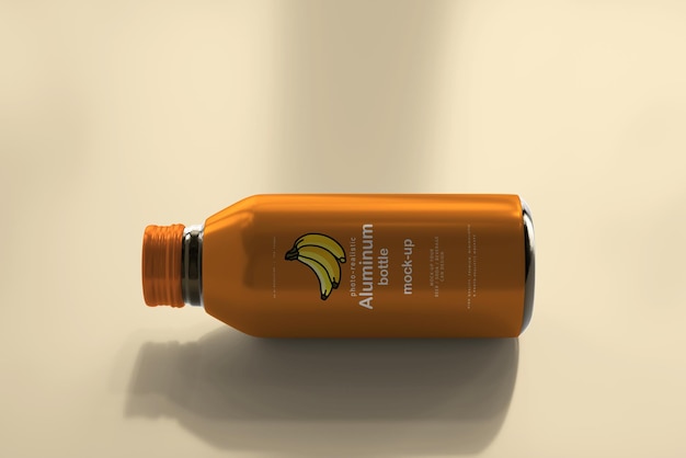 Large Aluminum Beverage Bottle Mockup