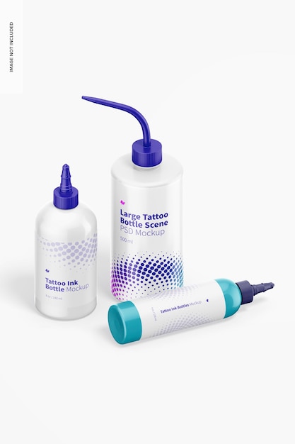 Large Bottle Scene Mockup, Fallen