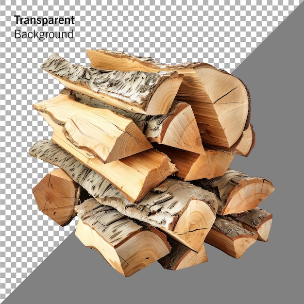 PSD a large bunch of firewood a large species lies in the autumn forest transparent background png