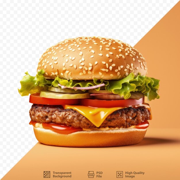 PSD large burger on dark surface