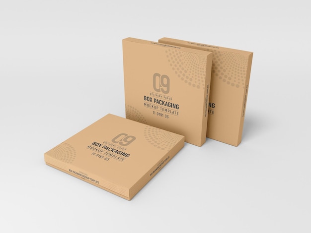 Макет коробки для доставки больших картонных бумажных посылок