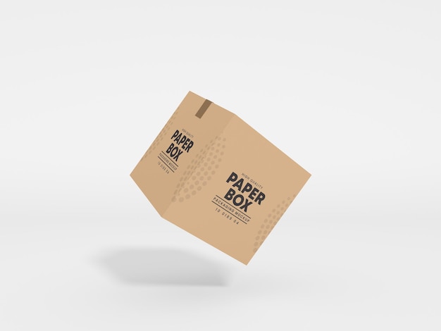 Large Cardboard Parcel Delivery Box Branding Mockup