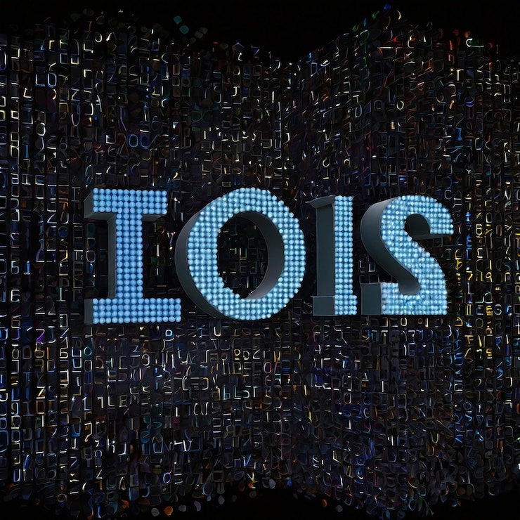 PSD a large display of blue letters that say o