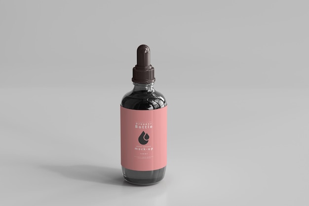 Large dropper bottle mockup