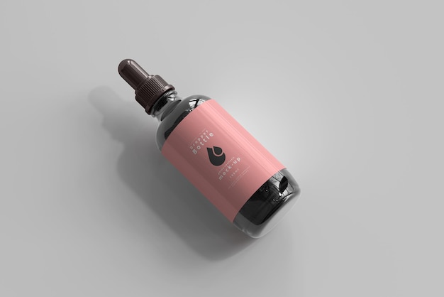 Large dropper bottle mockup