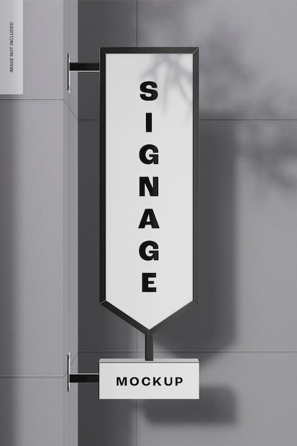 Large exterior signage mockup, front view