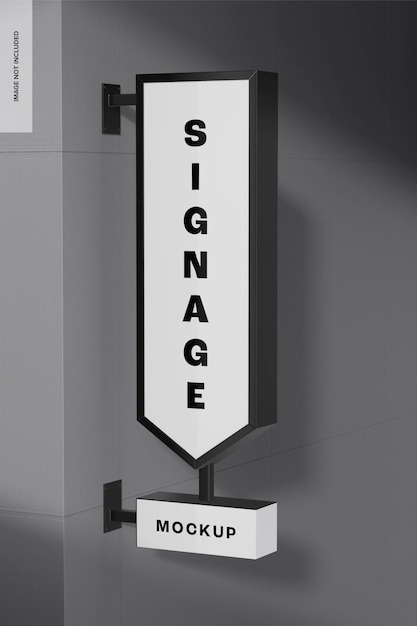 large exterior signage mockup, right view