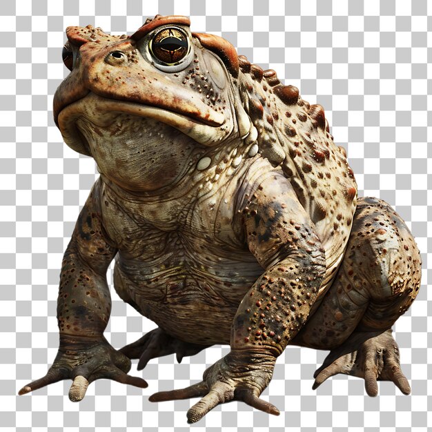 Large Frog Perched on White Ground