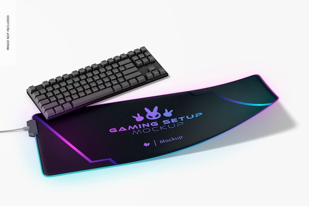 Large gaming mouse pad mockup high angle view