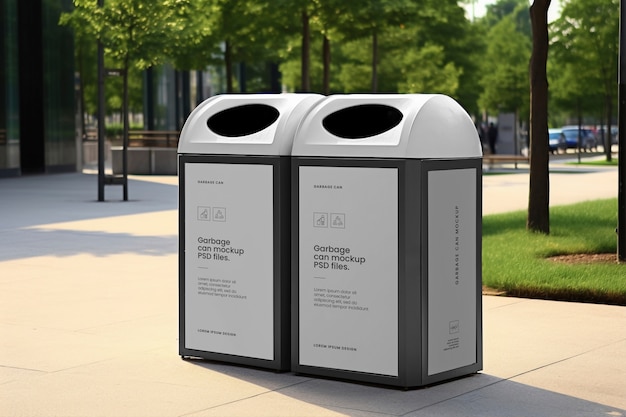 PSD large garbage bin mockup design