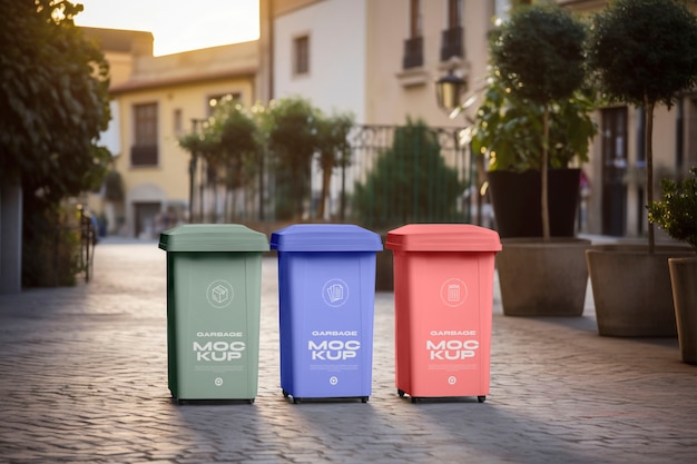 PSD large garbage bin mockup