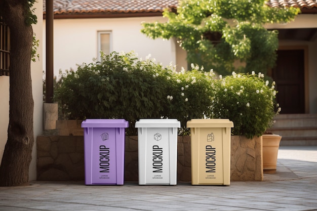 PSD large garbage bin mockup