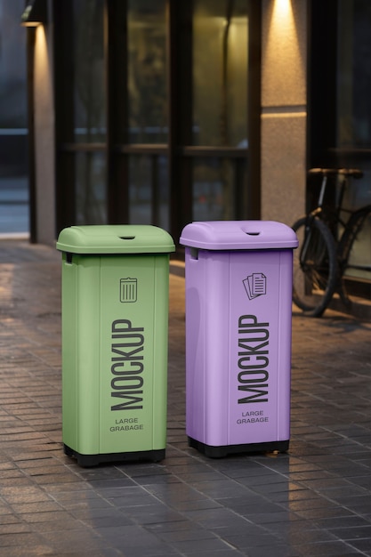 PSD large garbage bin mockup