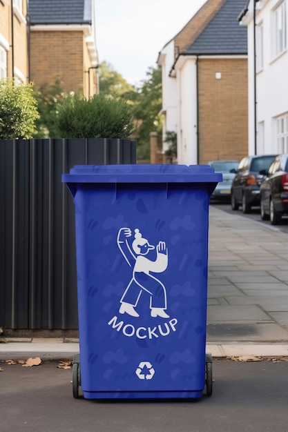 Large garbage can mockup