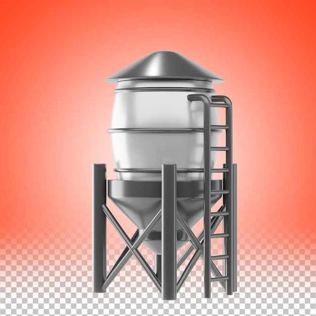 large industrial water storage tank with ladder