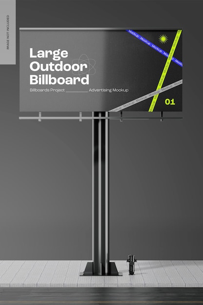 PSD large outdoor billboard mockup front view