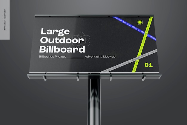 Large outdoor billboard mockup low angle view