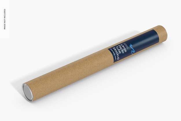 PSD large paper tube with label mockup