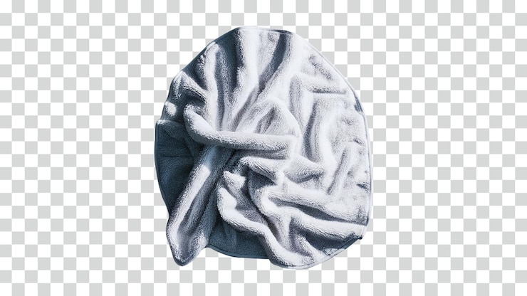 PSD a large plush white towel isolated on a transparent background