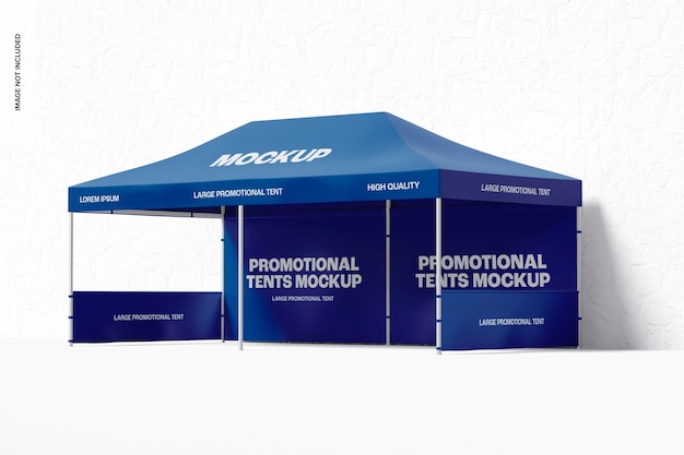 PSD grande mockup di tenda promozionale, vista da destra