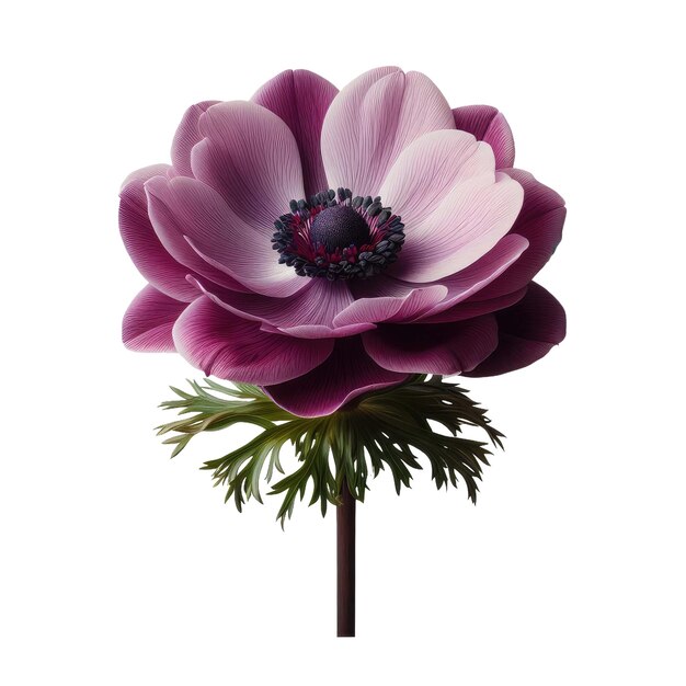 PSD a large purple flower with a black center and a black top