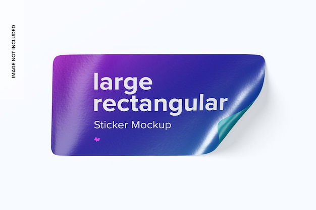 PSD large rectangular sticker mockup