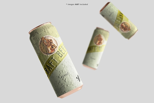 Large Sleek Beer Can Mockup with Condensation Effect