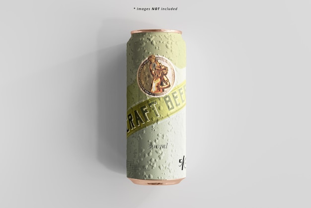 Large Sleek Beer Can Mockup with Condensation Effect