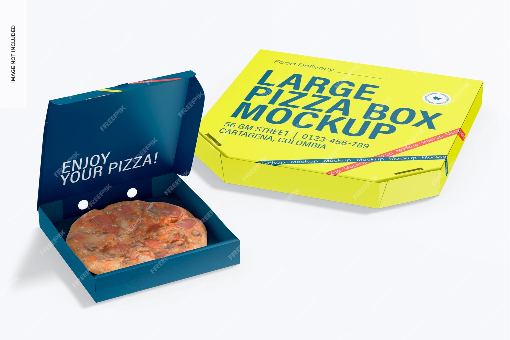 Free Opened Pizza Box Mockup (PSD)