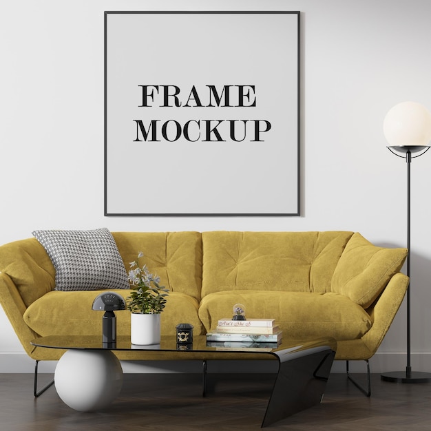 Large square picture frame or poster template in 3d