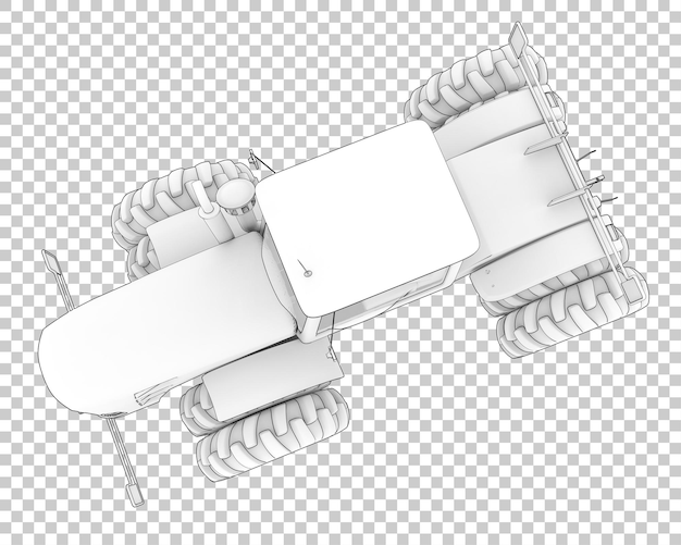 투명 한 배경 3d 렌더링 그림에 큰 트랙터