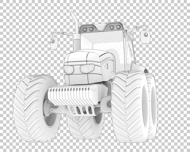 PSD Большой трактор на прозрачном фоне 3d рендеринг иллюстрации