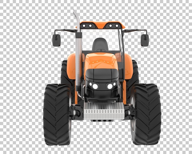 Large tractor on transparent background 3d rendering illustration