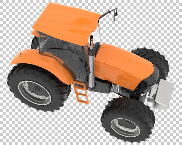 Large tractor on transparent background 3d rendering illustration