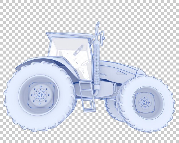 PSD large tractor on transparent background 3d rendering illustration