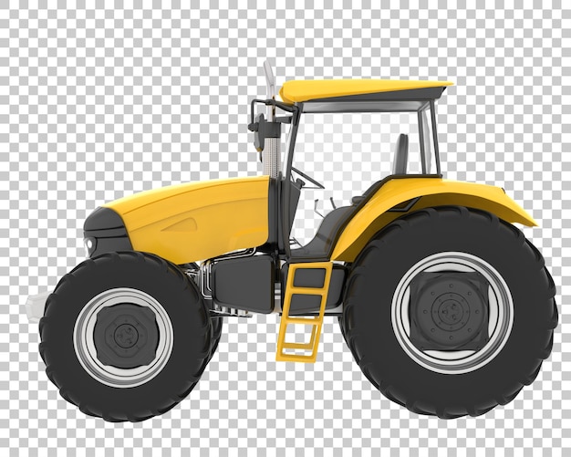 Large tractor on transparent background 3d rendering illustration