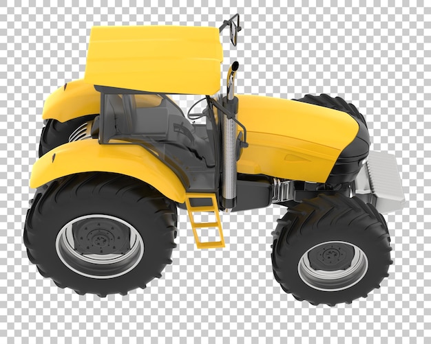 Large tractor on transparent background 3d rendering illustration