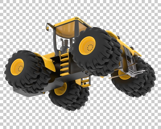 large tractor on transparent background 3d rendering illustration