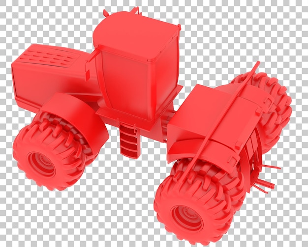 PSD large tractor on transparent background 3d rendering illustration