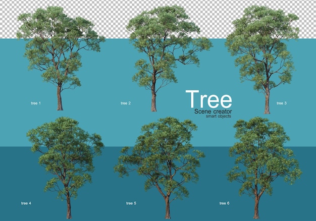 PSD さまざまな形の大きな木