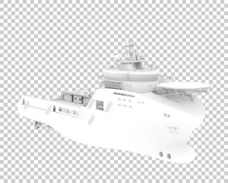 PSD 투명 배경 3d 렌더링 그림에 고립 된 대형 선박