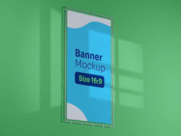 PSD grande cartellone pubblicitario a parete mockup psd banner all'aperto