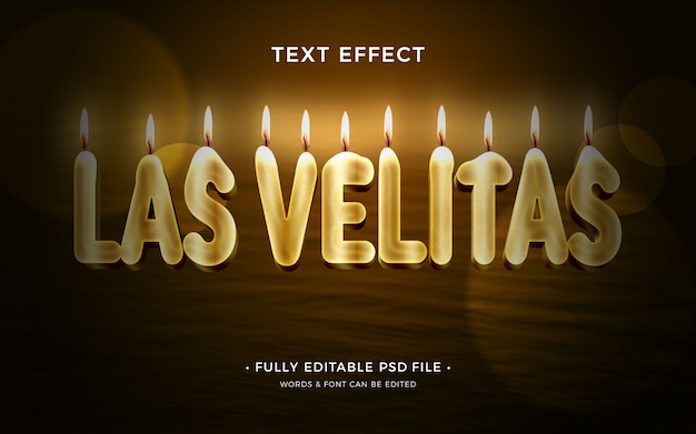 PSD las velitas text effect