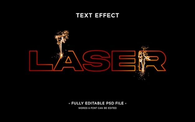 PSD laser engraving text effect