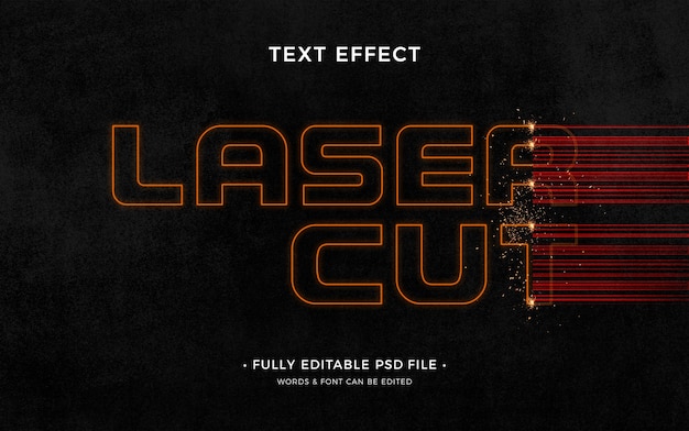 PSD laser engraving text effect