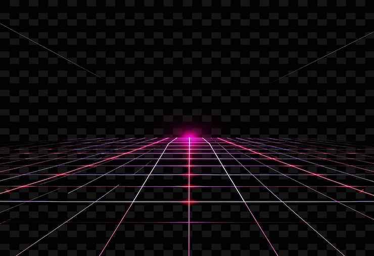 PSD laser grid projects sharply combining bright red and deep blue t y2k neon inspired light textureh